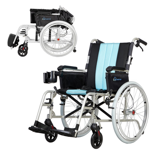 Lenoura Air-Magnesium Ultra-Lite | The World's Lightest Folding Wheelchair (20" Wide Seat)