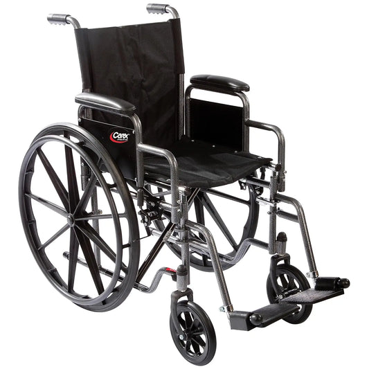 Lenoura Comfort-Pro Wheelchair | 18" Padded Seat & Foldable Design